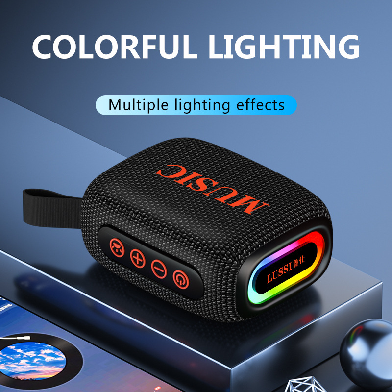 Audio Music Spotify - Tragbarer Wasserdichter Kabelloser Bluetooth-Lautsprecher mit RGB-Licht,