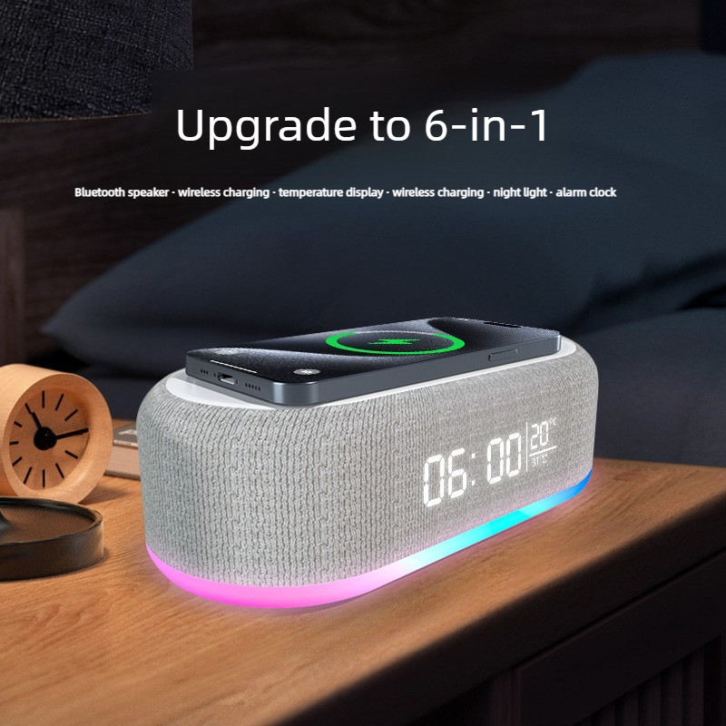 Audio Music Spotify - Intelligenter Bluetooth-Lautsprecher, kreatives Desktop-Nachtlicht, kabelloses Ladegerät,