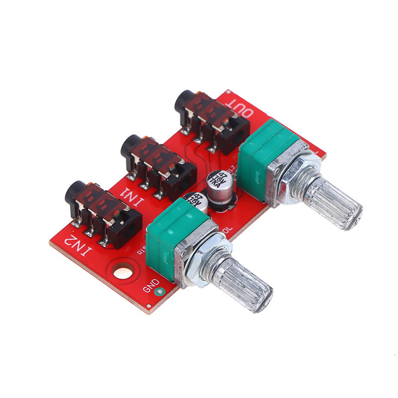 Audio Music Mixer - Dual-Channel Stereo Passives Audio-Mischpult Signalmischer 2-Wege-Eingang